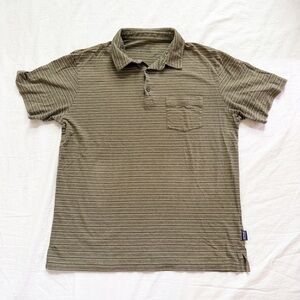 Striped Olive Green Polo Shirt Patagonia